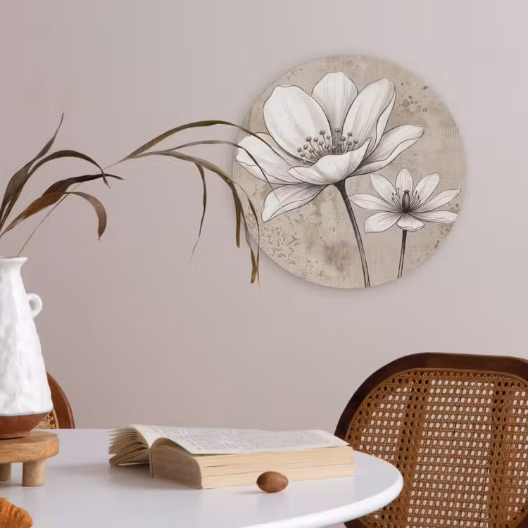 Modern - Design - Wit Akoestische PET Vilt - Rond klein -sfeer3