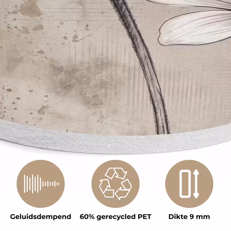 Modern - Design - Wit Akoestische PET Vilt - Rond klein -closeup_NL