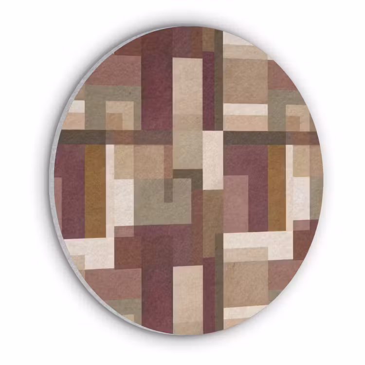 Modern - Geometrie - Kleurrijk Akoestische PET Vilt - Rond klein 838 -3d