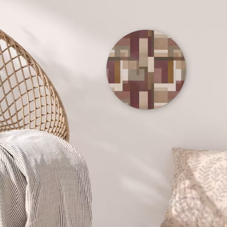 Modern - Geometrie - Kleurrijk Akoestische PET Vilt - Rond klein 838 -sfeer4