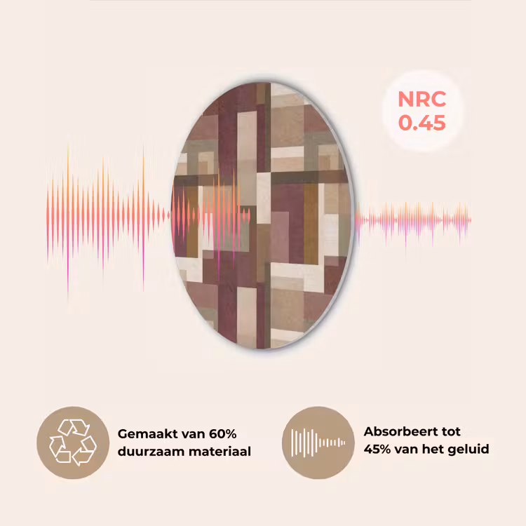Modern - Geometrie - Kleurrijk Akoestische PET Vilt - Rond klein 838 -USP_NL