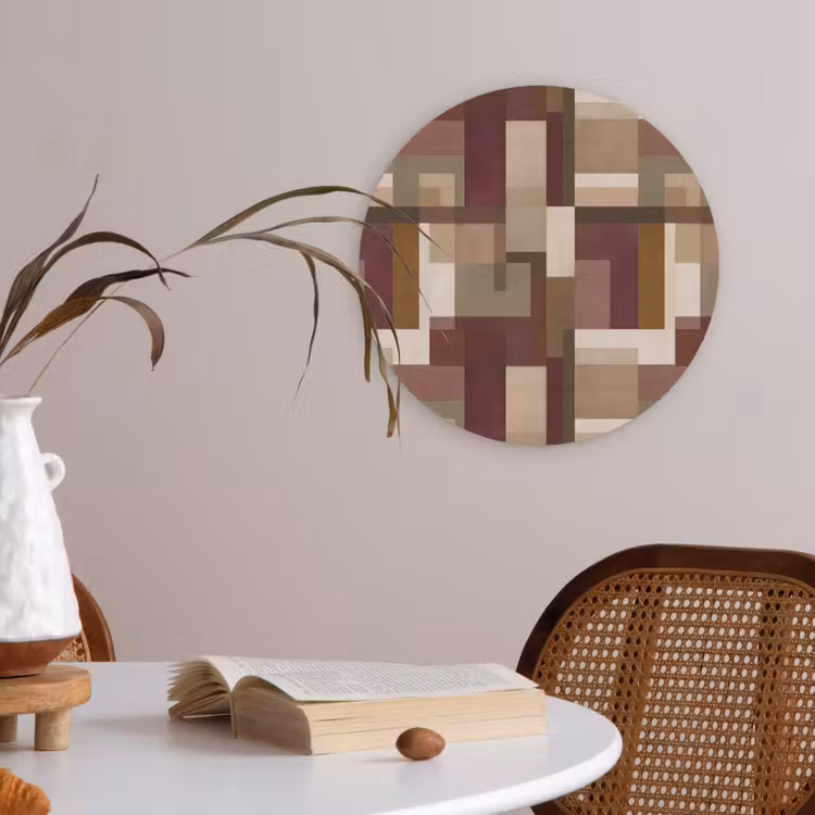 Modern - Geometrie - Kleurrijk Akoestische PET Vilt - Rond klein 838 -sfeer3