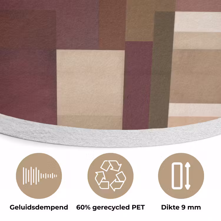 Modern - Geometrie - Kleurrijk Akoestische PET Vilt - Rond klein 838 -closeup_NL