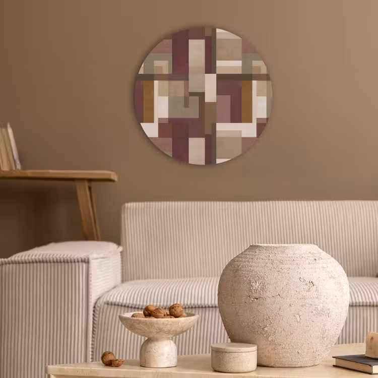 Modern - Geometrie - Kleurrijk Akoestische PET Vilt - Rond klein 838 -sfeer1