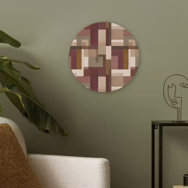 Modern - Geometrie - Kleurrijk Akoestische PET Vilt - Rond klein 838 -sfeer2