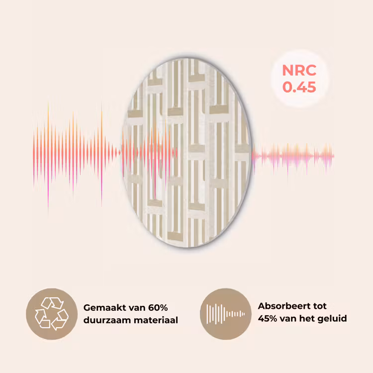 Modern - Geometrisch - Beige Akoestische PET Vilt - Rond klein 838 -USP_NL