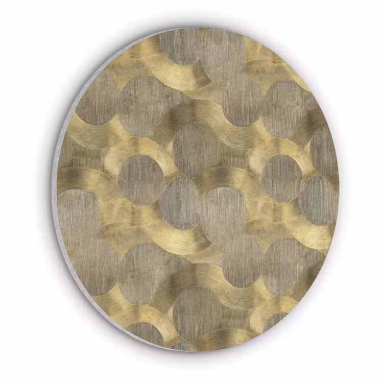 Modern - Geometrisch - Goud Akoestische PET Vilt - Rond klein 838 -3d