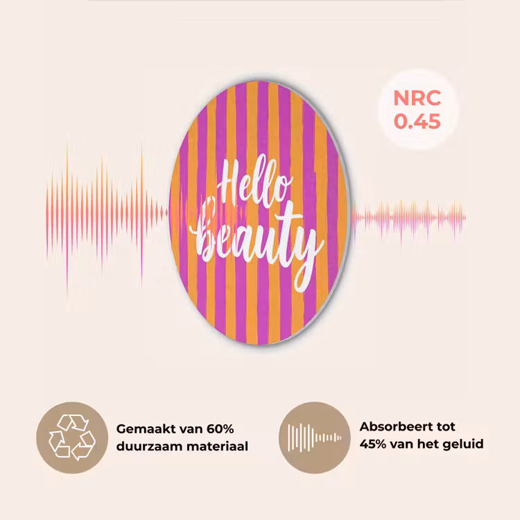 Modern - Hello - Oranje Akoestische PET Vilt - Rond klein -USP_NL