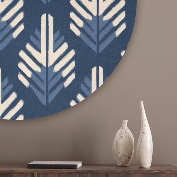 Modern - Patroon - Blauw Akoestische PET Vilt - Rond klein 838 -sfeer5_closeup
