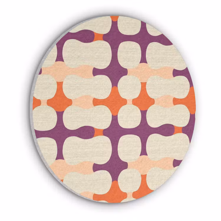Modern - Patroon - Kleurrijk Akoestische PET Vilt - Rond klein 838 -3d
