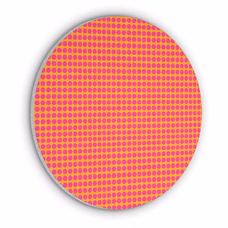 Modern - Stippen - Oranje Akoestische PET Vilt - Rond klein 838 -3d