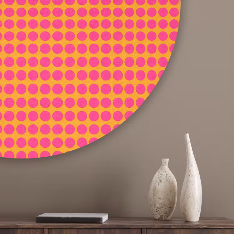 Modern - Stippen - Oranje Akoestische PET Vilt - Rond klein 838 -sfeer5_closeup