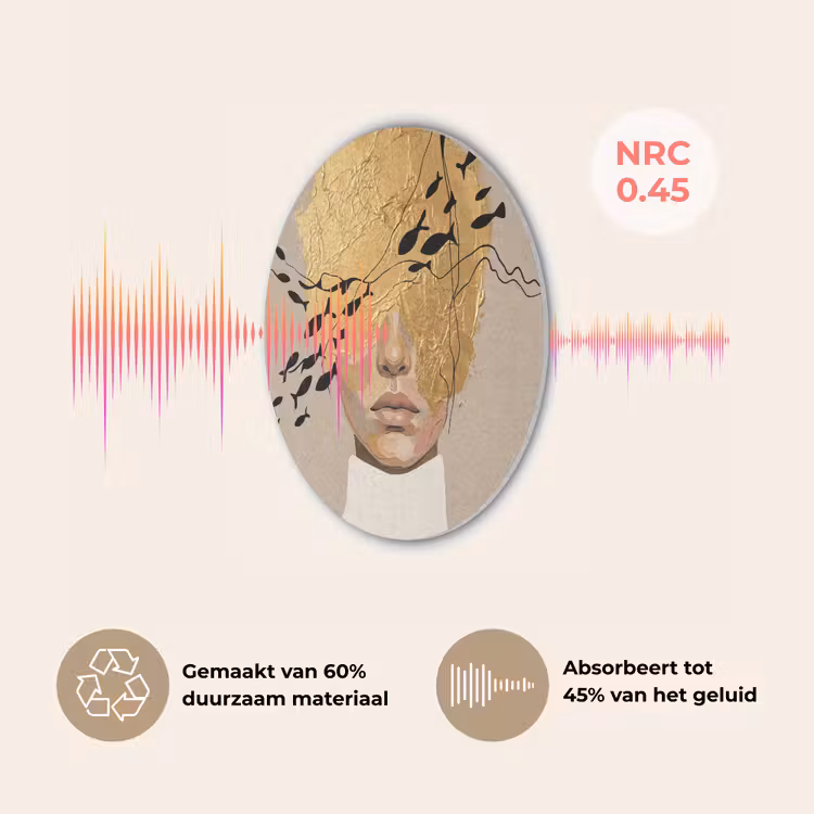 Modern - Vrouw - Goud Akoestische PET Vilt - Rond klein -USP_NL
