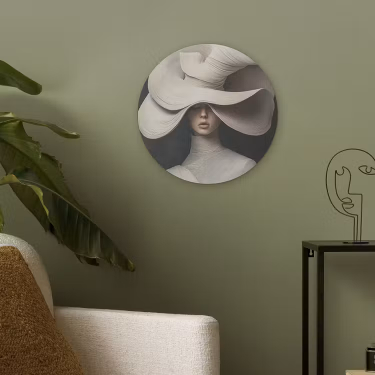 Modern - Vrouw - Hoed Akoestische PET Vilt - Rond klein -sfeer2
