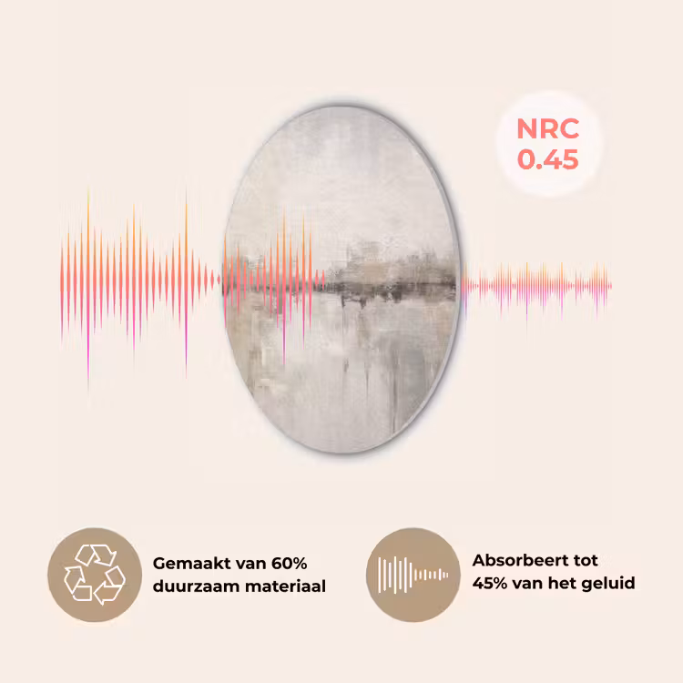 Moderne kunst - Abstract - Beige Akoestische PET Vilt - Rond klein -USP_NL