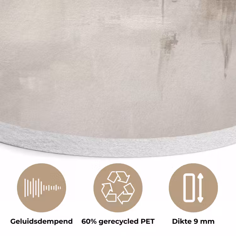 Moderne kunst - Abstract - Beige Akoestische PET Vilt - Rond klein -closeup_NL