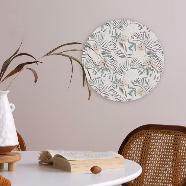 Monstera - Palmblad - Jungle - Tropisch Akoestische PET Vilt - Rond klein -sfeer3