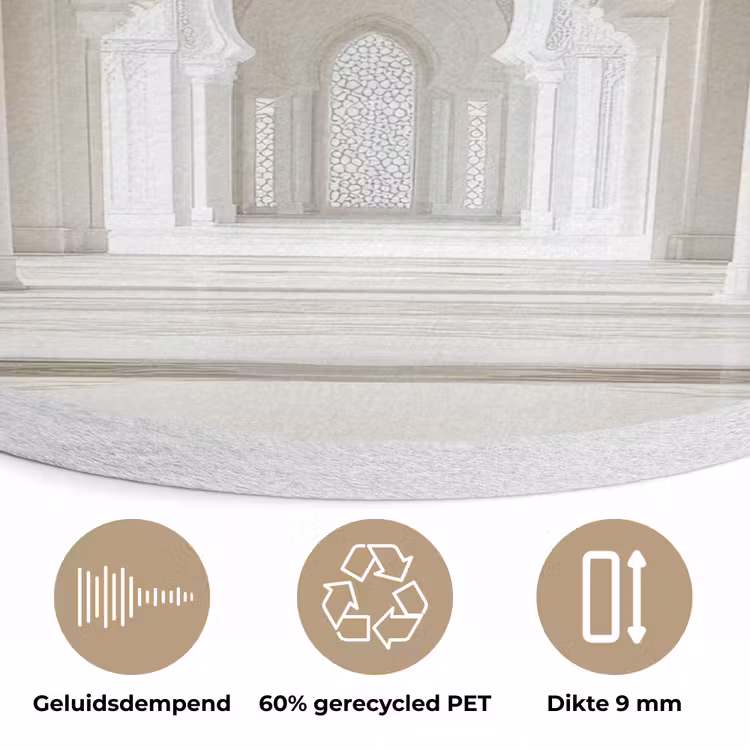 Moskee - Architectuur - Ramadan - Islamitische Akoestische PET Vilt - Rond klein -closeup_NL