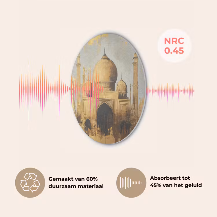 Moskee - Goud - Arabisch - Ramadan - Islamitische Akoestische PET Vilt - Rond klein -USP_NL