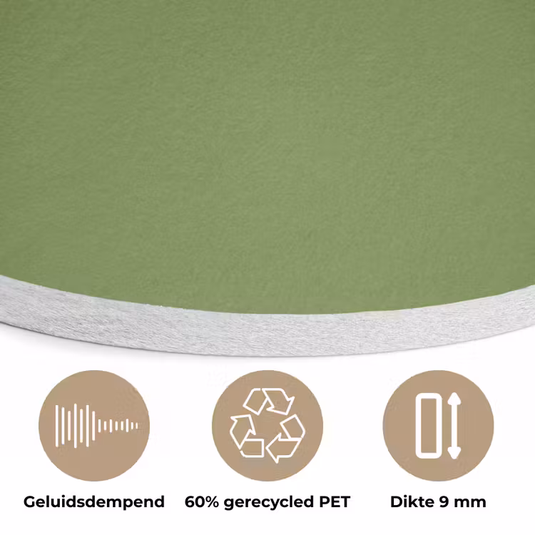 Moss - Green - Groen Akoestische PET Vilt - Rond klein 838 -closeup_NL