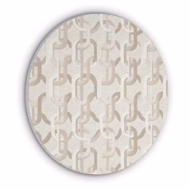 Motief - Abstract - Beige Akoestische PET Vilt - Rond klein 838 -3d