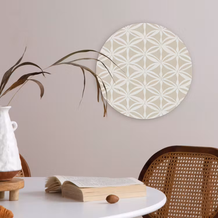 Motief - Modern - Beige Akoestische PET Vilt - Rond klein 838 -sfeer3