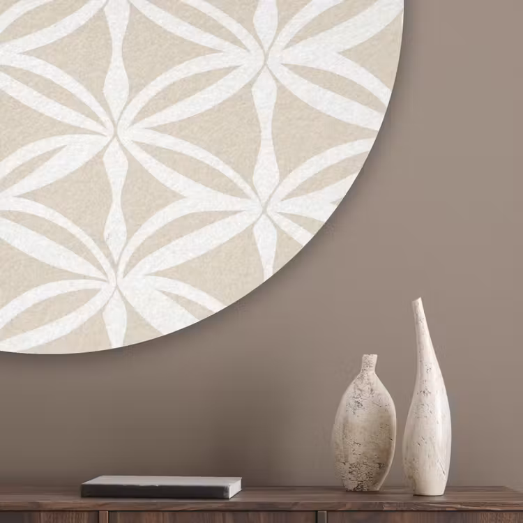 Motief - Modern - Beige Akoestische PET Vilt - Rond klein 838 -sfeer5_closeup