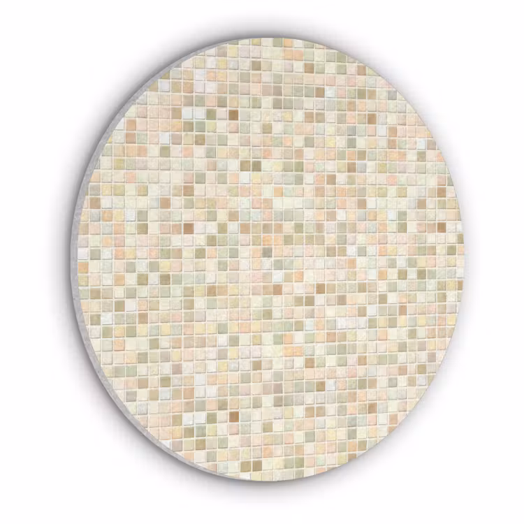 Mozaïek - Patroon - Beige Akoestische PET Vilt - Rond klein 838 -3d