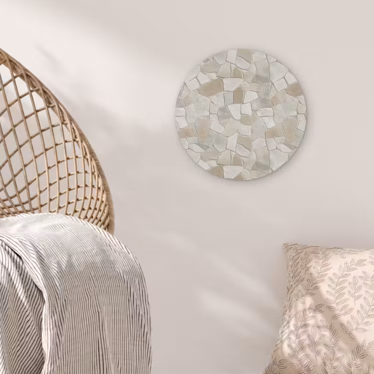 Mozaïek - Stenen - Beige Akoestische PET Vilt - Rond klein 838 -sfeer4