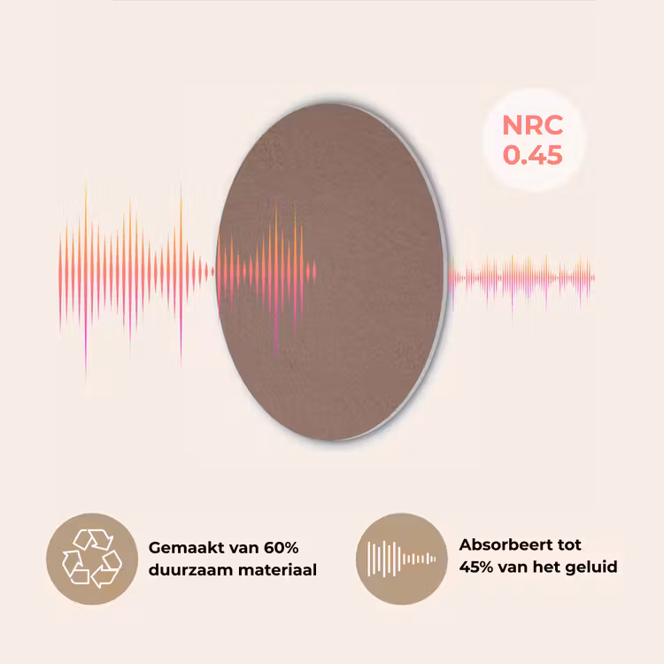Muted - Chestnut - Bruin Akoestische PET Vilt - Rond klein 838 -USP_NL