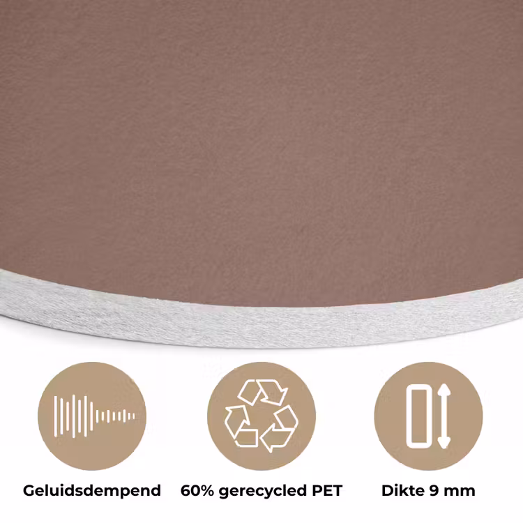 Muted - Chestnut - Bruin Akoestische PET Vilt - Rond klein 838 -closeup_NL