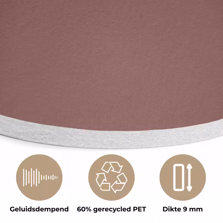 Muted - Raisin - Rood Akoestische PET Vilt - Rond klein 838 -closeup_NL