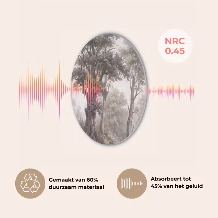 Natuur - Bos - Eik Akoestische PET Vilt - Rond klein -USP_NL