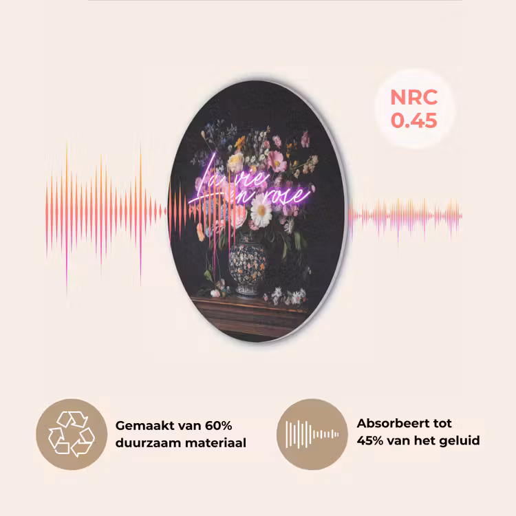 Neon - Vaas - Bloemen Akoestische PET Vilt - Rond klein -USP_NL