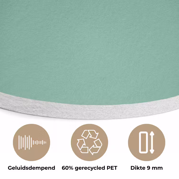 Ocean - Jade - Groen Akoestische PET Vilt - Rond klein 838 -closeup_NL