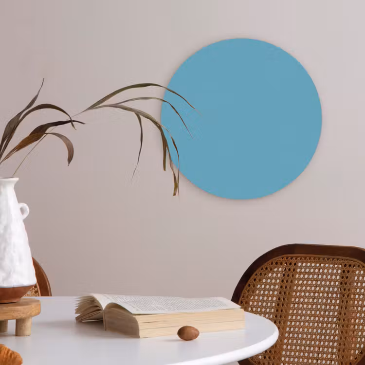 Ocean - Teal - Blauw Akoestische PET Vilt - Rond klein 838 -sfeer3