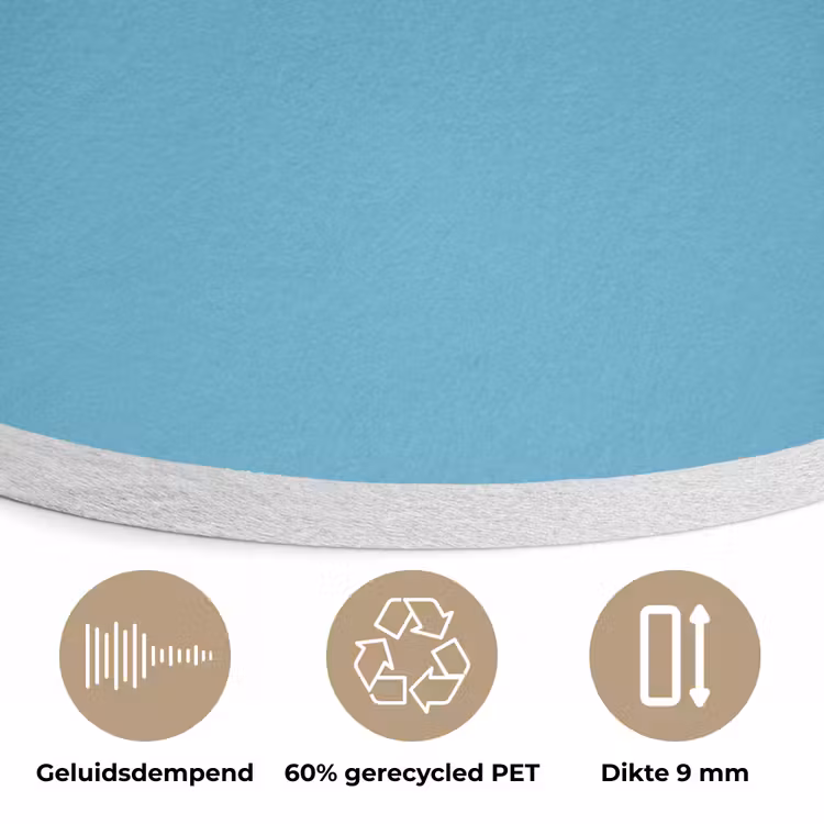 Ocean - Teal - Blauw Akoestische PET Vilt - Rond klein 838 -closeup_NL