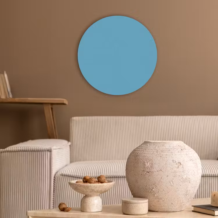 Ocean - Teal - Blauw Akoestische PET Vilt - Rond klein 838 -sfeer1