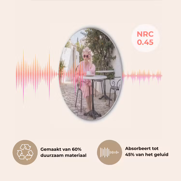 Ochtendjas - Krulspelden - Roze Akoestische PET Vilt - Rond klein -USP_NL