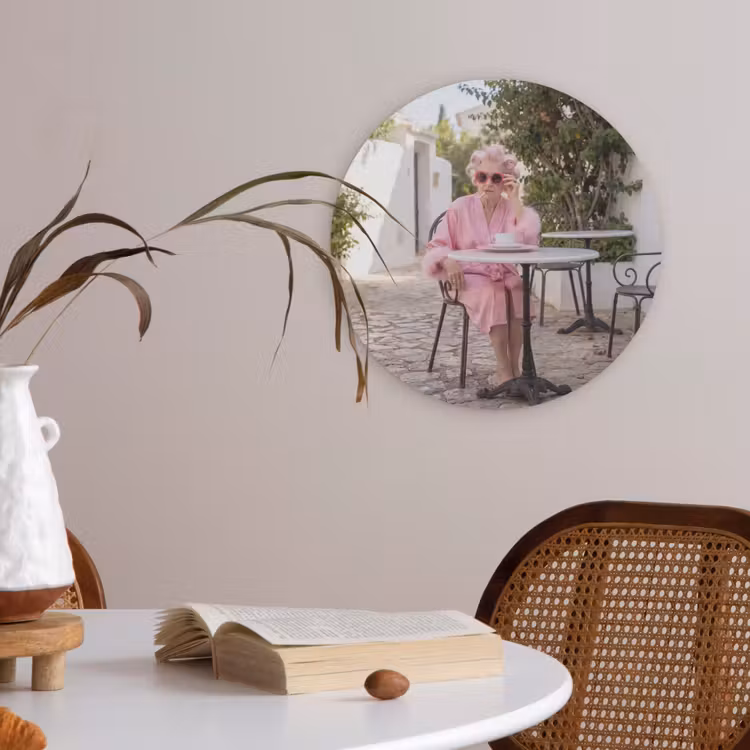 Ochtendjas - Krulspelden - Roze Akoestische PET Vilt - Rond klein -sfeer3