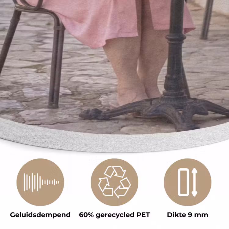 Ochtendjas - Krulspelden - Roze Akoestische PET Vilt - Rond klein -closeup_NL