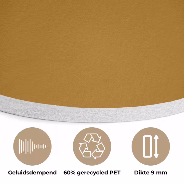 Ocre - Gold - Geel Akoestische PET Vilt - Rond klein 838 -closeup_NL