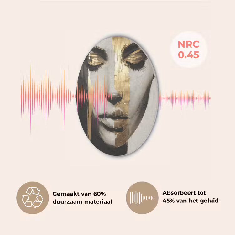 Ogen - Gezicht - Goud - Strepen Akoestische PET Vilt - Rond klein -USP_NL