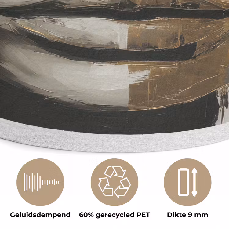 Ogen - Gezicht - Goud - Strepen Akoestische PET Vilt - Rond klein -closeup_NL