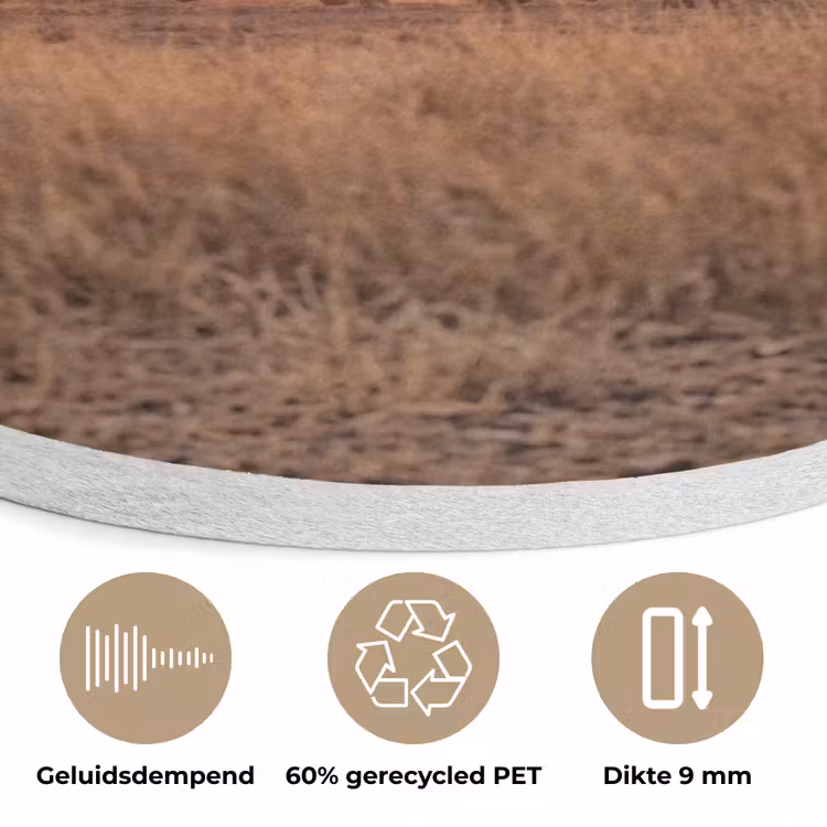 Olifanten - Savanne - Zonsondergang - Afrika - Warm Akoestische PET Vilt - Rond klein -closeup_NL