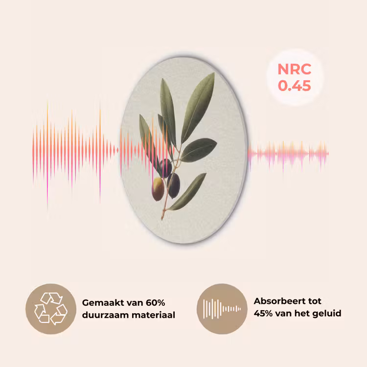 Olijftak - Donkergroen - Olijven Akoestische PET Vilt - Rond klein -USP_NL