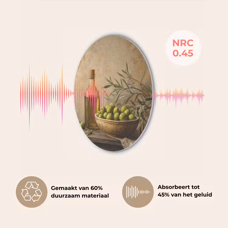 Olijven - Stilleven - Vintage Akoestische PET Vilt - Rond klein -USP_NL