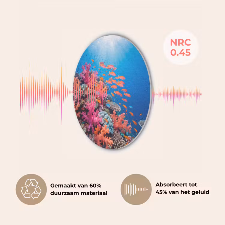 Onderwater - Koraalrif - Vissen - Oceaan - Natuur Akoestische PET Vilt - Rond klein -USP_NL