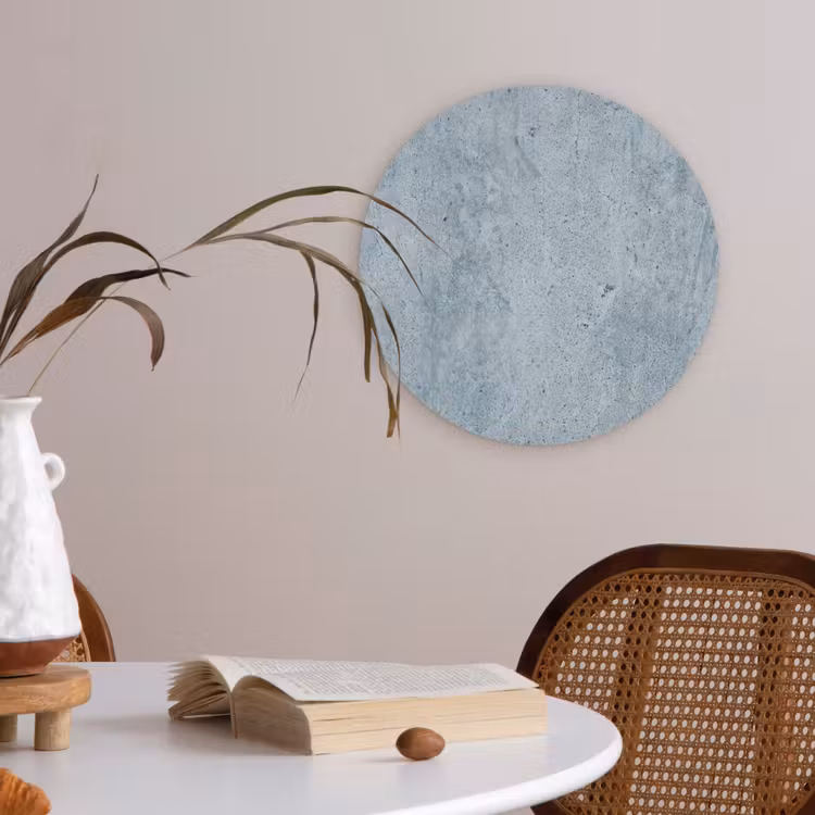 Oppervlak - Ruw - Abstract - Modern - Grijs Akoestische PET Vilt - Rond klein -sfeer3