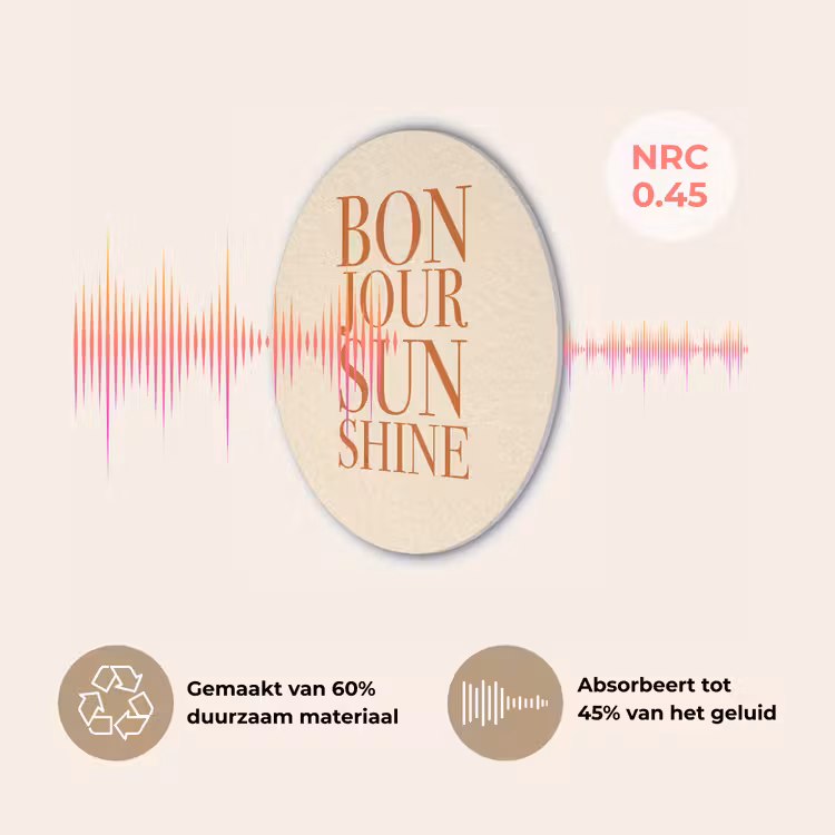 Oranje - Quote - Sun Akoestische PET Vilt - Rond klein -USP_NL